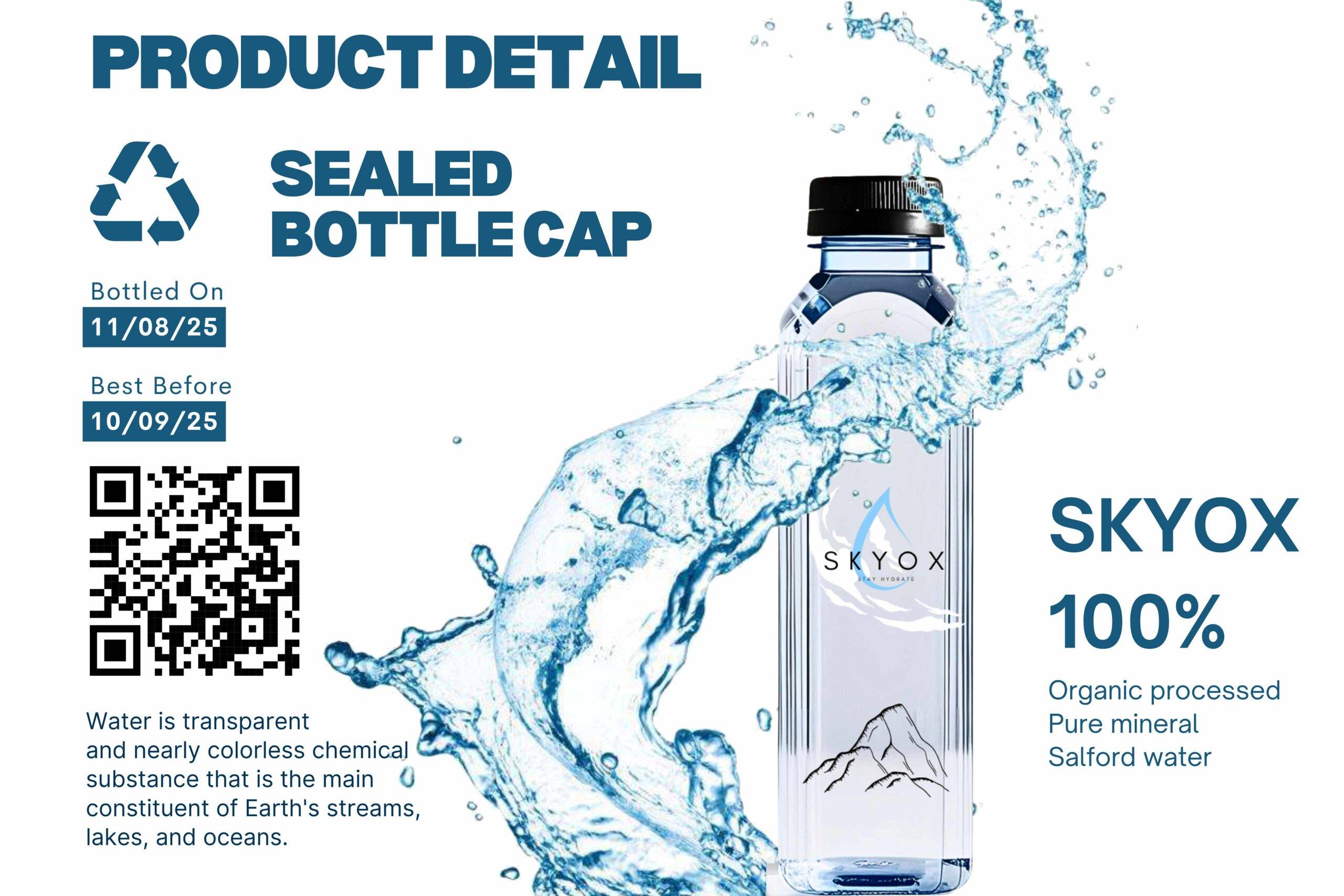 White and Blue Modern Water Bottle Label (5)